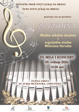 Proslava 20 godina Muške vokalne skupine i orguljaške službe Milovana Horvata